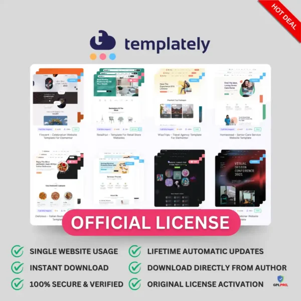 Templately Pro For Elementor with License Key Activation - Lifetime Updates!