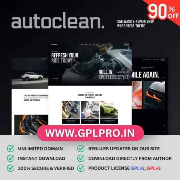 Auto Clean - Car Wash & Repair Shop WordPress Theme